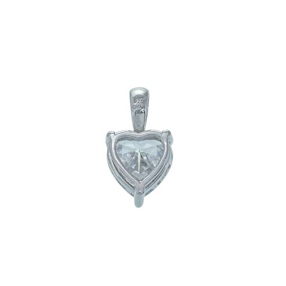 Silver 925 CZ Heart Pendant - Picture 3 of 5